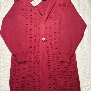 KRISS Made in Sweden Elegant Red Cardigan Sweater